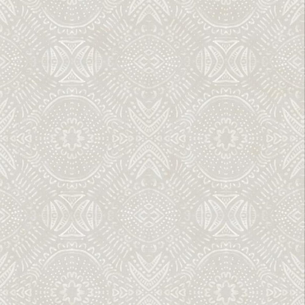 Wallpaper Java Light Gray Medallion Farmhouse Boho
